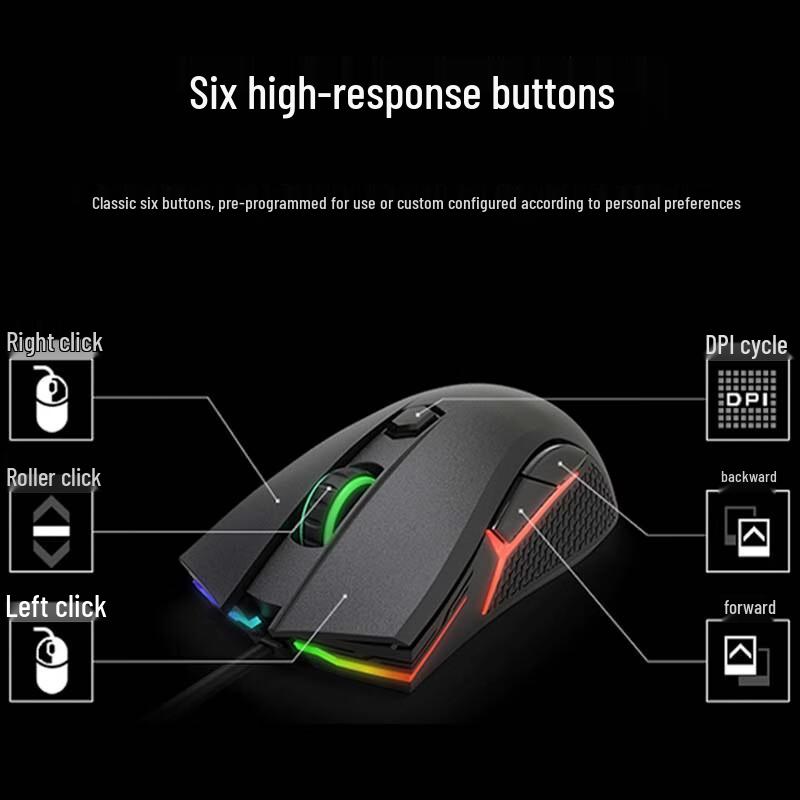 Lenovo HEADSHOT RGB Проводная игровая мышь