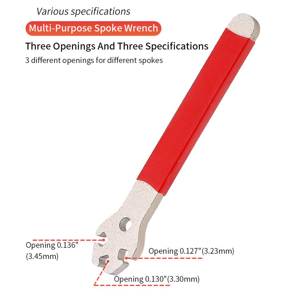 3.23/3.3/3.45mm Bicycle Spokes Wrench Lengthened Design Mountain Bike Wheel Rim Spanner Bike Repair Tool