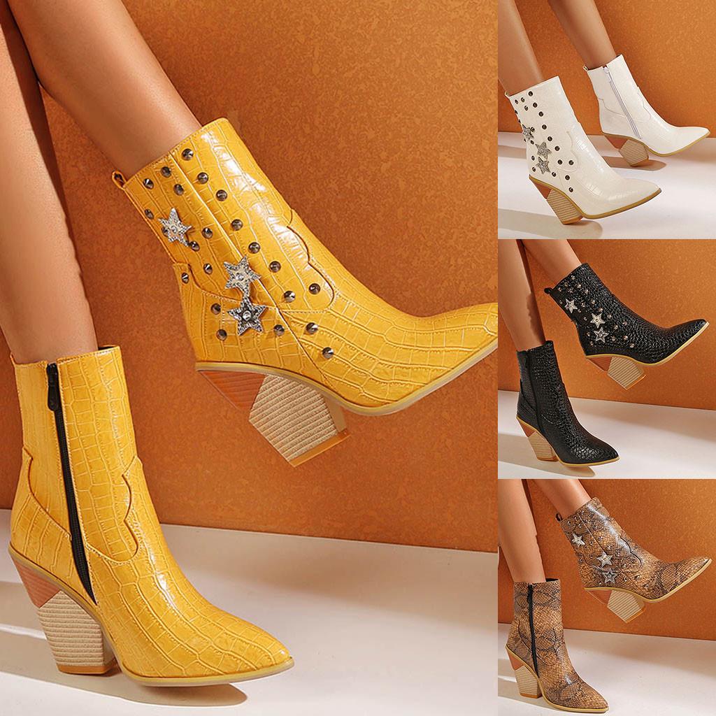 Женские модные ботинки больших размеров с шипами, ботильоны на очень высоком каблуке со змеиным острым носком