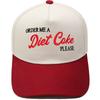 Diet Coke Embroidery Color Matching Truck Driver Baseball Cap Fun Men's and Women's Casual Shade Dad Hat