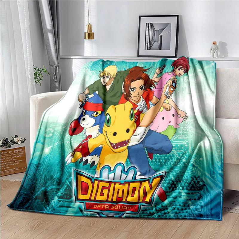 Di-gimon Cartoon Anime Throws Blanket Kids Super Soft Cute Blankt for Travel Couch Picnic Sofa Bed Flannel Blanket Birthday Gift