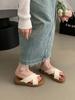 Flat-bottomed Retro Woven Small Cool Slippers Women's Shoes Summer Wear 2025 New Summer Beach Sandals