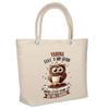 Sac De Plage - PLANETEE - Isotherme Yamina Chouette Grain - Coton Naturel - Grande Contenance - Imprimé En France