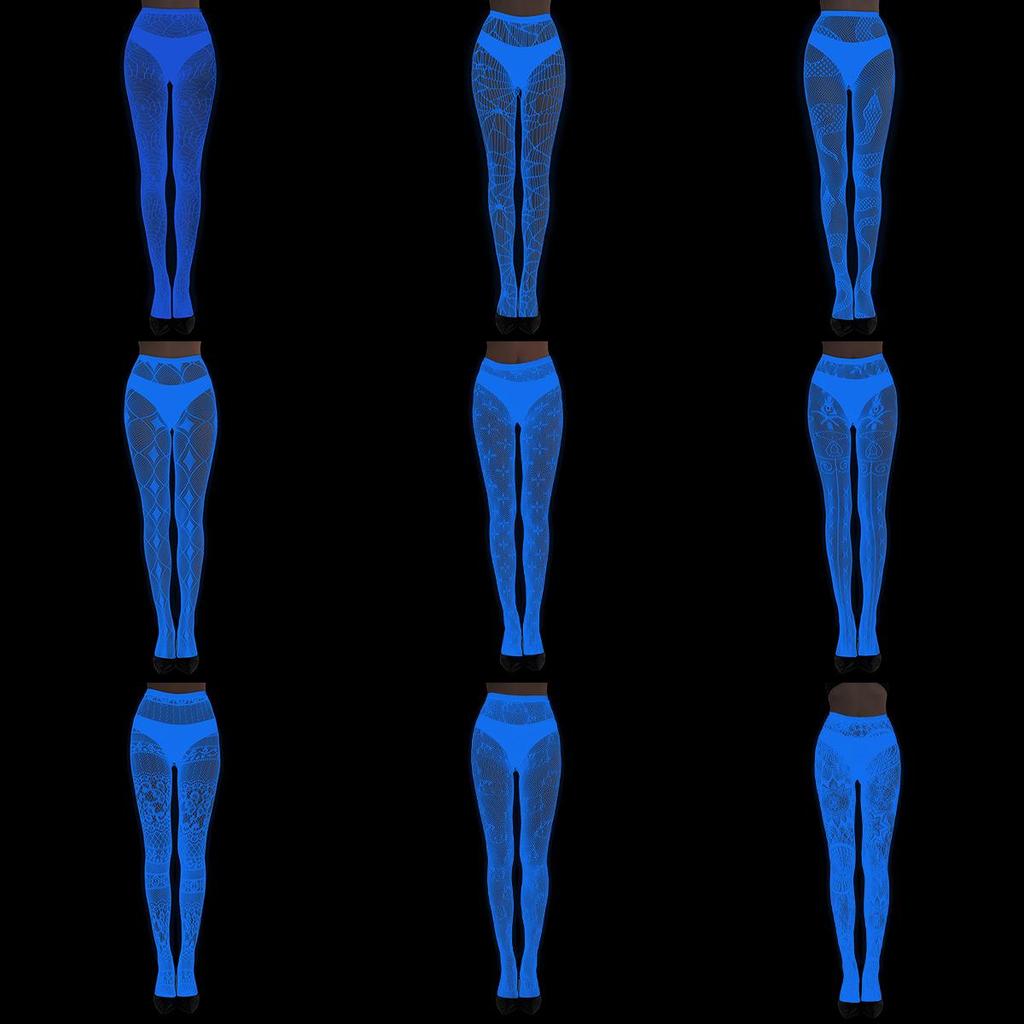 Колготки из сетчатого кружева Blue Light Luminous - сексуальные чулки с татуировкой в европейском и американском стиле