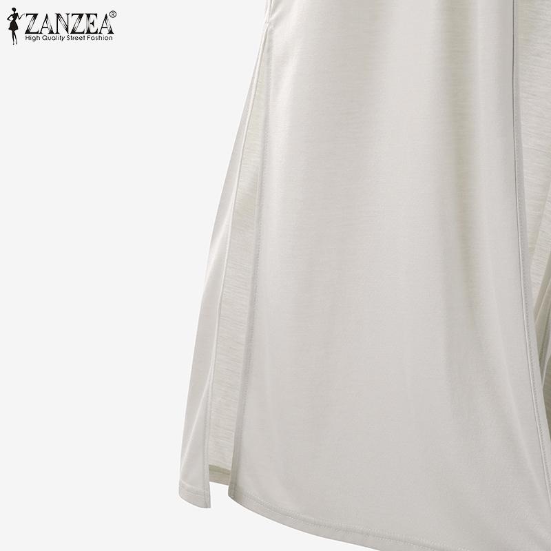 ZANZEA Женский летний костюм, комплект из брюк, майки и кардигана, повседневная одежда