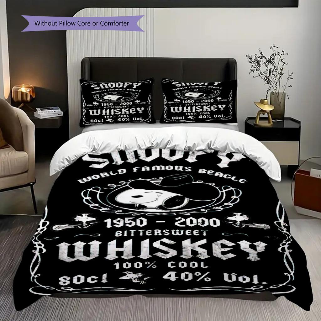 1PC Snoopy pattern Bedding Quilt Set Quilt Cover Pillowcase Home Decoration Birthday Gift (1 * duvet cover + 2 * pillowcase, without core)