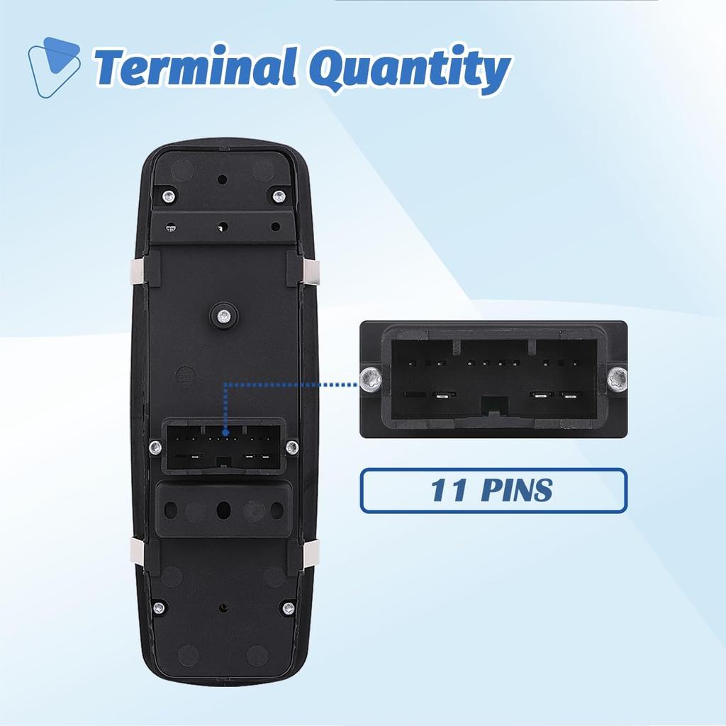 Power Window Switch Main Control Button Compatible With 2016-2018 Ram 1500 2500 3500, 11-19 Dodge Charger, 11-12 Dodge Journey, 11-20 Chrysler 300,