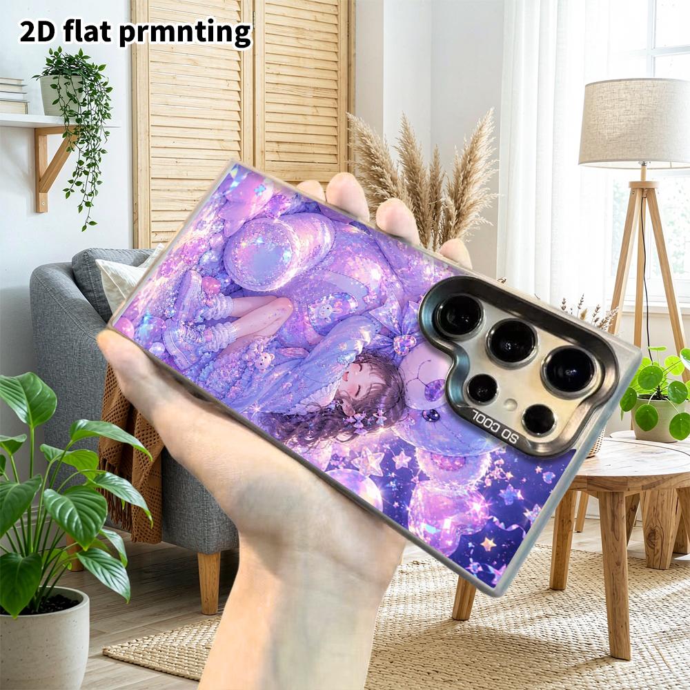 Phone Case: 2D Flat Samsung Galaxy A34 A35 M05 M06 S20 S22 S21 FE Plus 5G Protective Case, Couple Style, Crystal Giant Bear and Sweet Girl, Christmas
