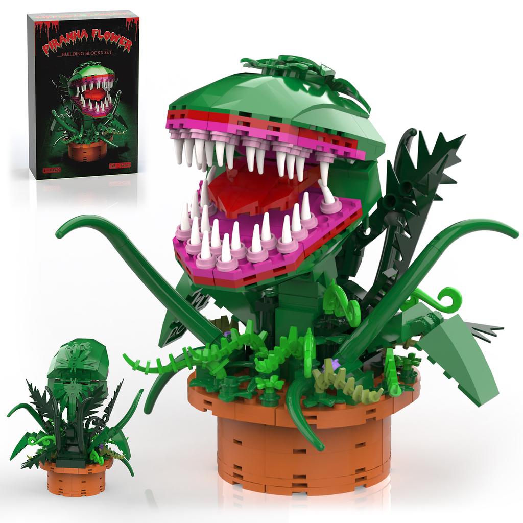 Одри 2 Пиранья Растение Кирпичи Совместимы с Lego Маленький Магазинчик Ужасов Цветы Строительные Блоки Подарок на Хэллоуин Рождество