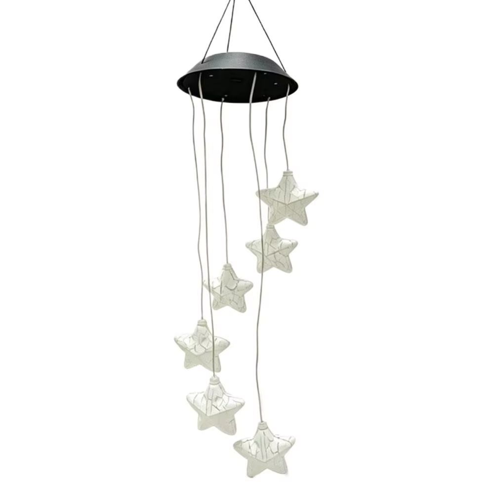 Star Colorful Wind Chime Light Oval Hanging Solar Lamp Durable Solar Decorative Lamp Terraces