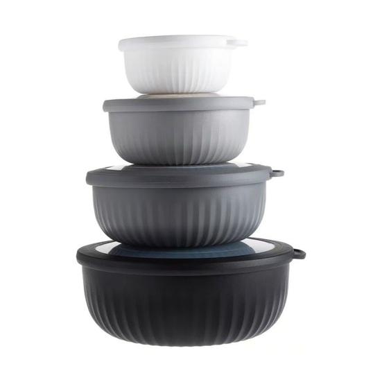 4 шт. контейнер для еды с герметичной крышкой, салатный контейнер для свежести, контейнер для риса и лапши для супа, овсянки, рамена, для кемпинга, общежития