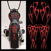 1 Set Motorcycle Red Flame Waterproof Sticker For Gas Tank & Fender Decals Vinyl