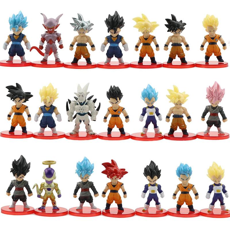 Аниме Dragon Ball Super Saiyan Сын Гоку Фигурка Модель Подарки Коллекционные Фигурки для Детей 7 см 21 Штука В Наборе
