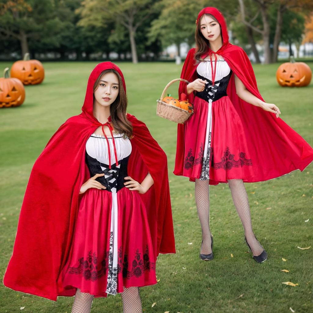 Halloween Costume Little Red Riding Hood Halloween Cosplay Little Red Riding Hood Costume Witch Gorgeous Beautiful Adult Costume Halloween Costume