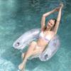 2024 PVC Inflatable Floating Row U-Shaped Swim Ring With Swimming Water Lounge Chair With Cup Holder Swimming Pool Supply