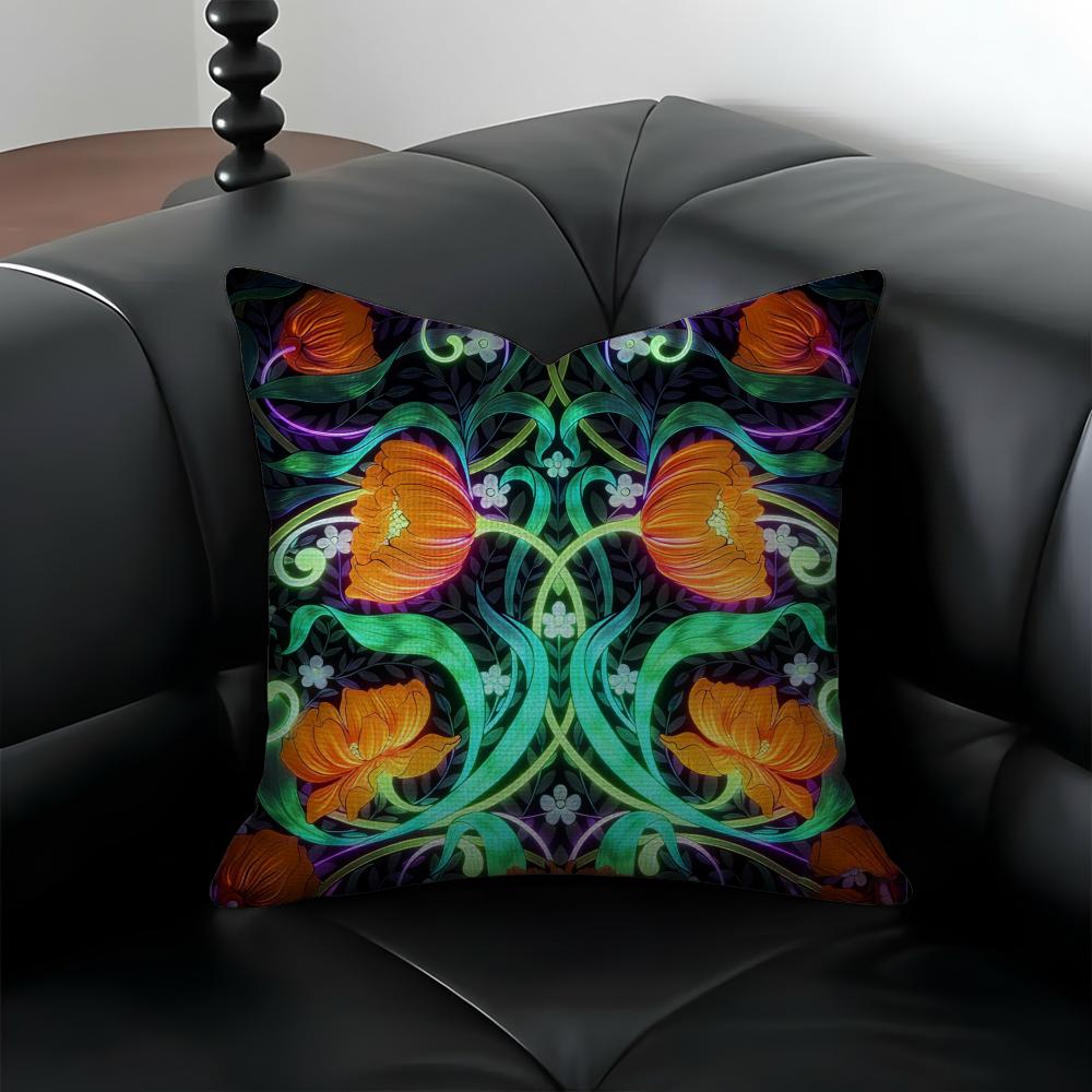 B-British Retro Pattern Cushion Cover Natural Linen Pillowcase Set, All-In-One Decor For Sofa, Bedroom & Chair