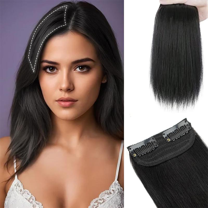 MISS WIG Синтетические короткие прямые накладки для волос, гладкие и пушистые, на клипсах, для женщин, для увеличения объема волос, аксессуары