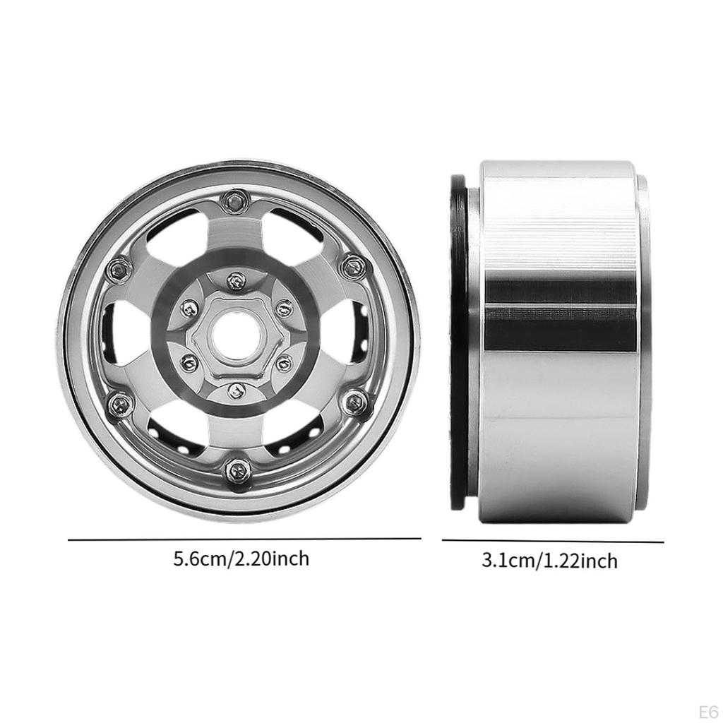 4 Pieces Race Car Wheel Hub Tires Accessories Professional Easy Installation 2 inch Dia Sturdy RC