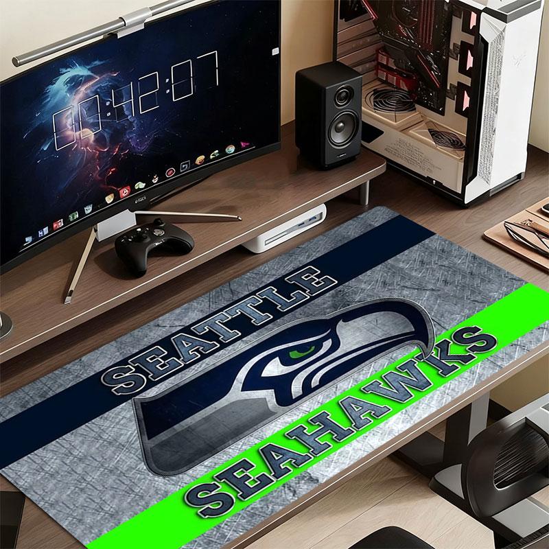 SEA Seahawks Mouse Pad, Large Gaming Desk Mat, Non-slip XXL Mousepad for Laptop & Tablet, Mini PC Playmat with Stitched Edges