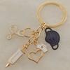 1PC Syringe Medical Keychain Gift DIY Jewelry Doctor Nurse Keyring Stethoscope