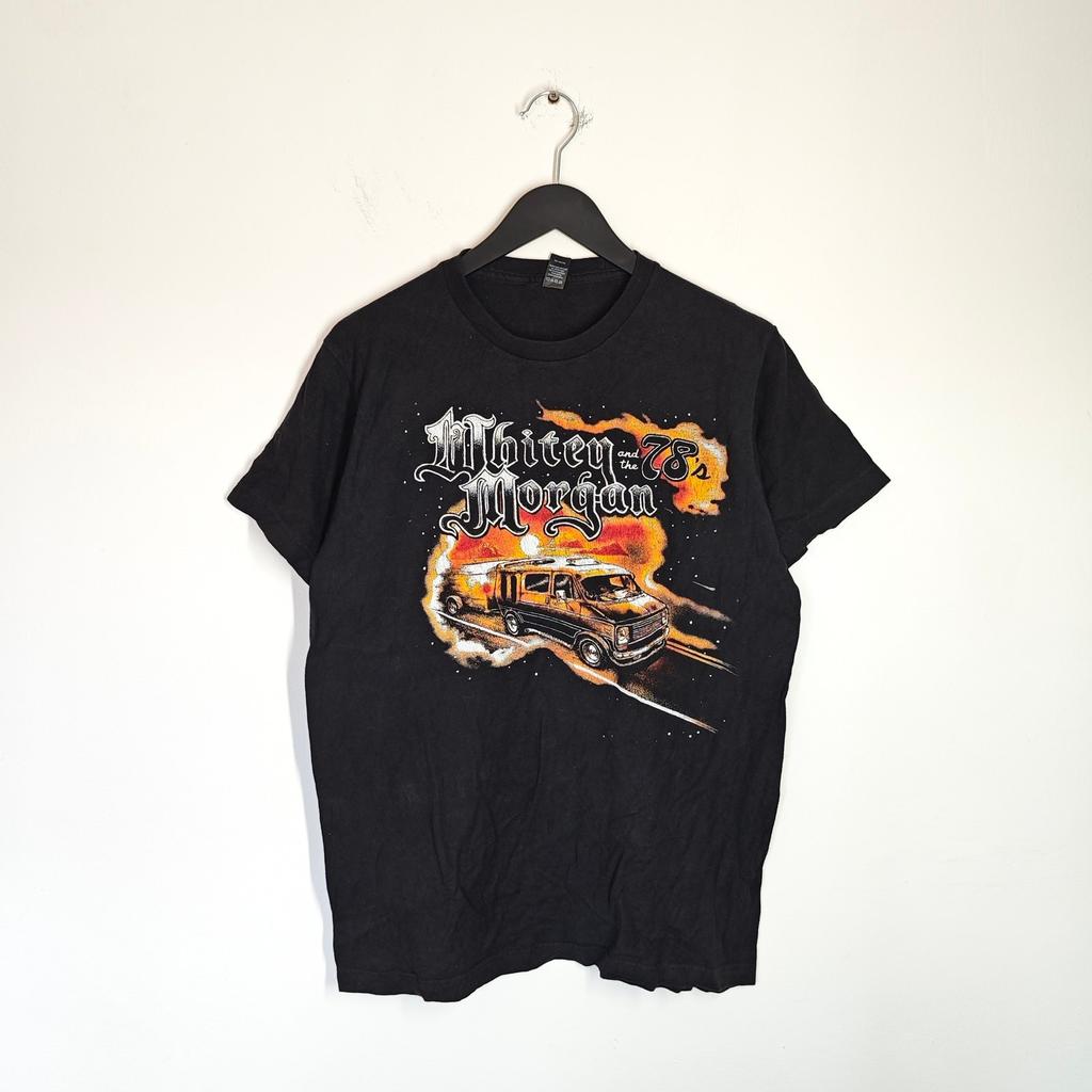 Whitey Morgan and the 78s T-Shirt Black Mens Medium Hard Times 2018-2019 Tour