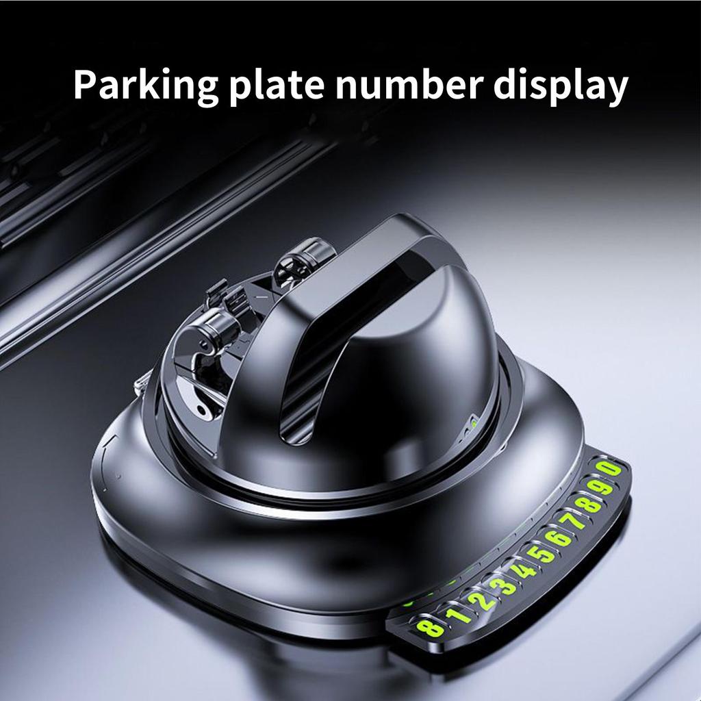 Car Phone Mount 360 Degree Rotating Automobile Bracket Dashboard Phone Holder with Parking Number Plate for Road Trips GPS