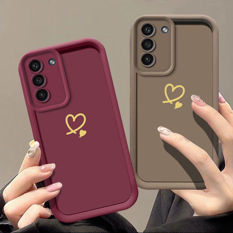 Простой Чехол для Телефона с Надписью 'Любовь' Подходит для Samsung для Galaxy S26 S25 S24 S23 S22 S20 FE Ultra Plus 5G Противоударная Задняя Крышка