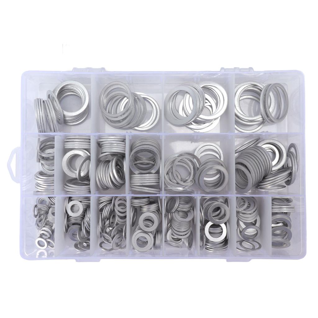 470Pcs Sealing Washer Aluminum Alloy Round Flat Washer Assortment Kit for Automobiles Faucets