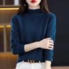Женский свитер с полуводолазкой, кашемир Цинхэ, 30% кашемир, 70% шерсть, зимний вязаный пуловер, осенний свитер, кашемировый свитер