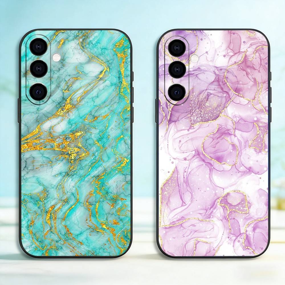 Чехол для телефона с мраморным узором для Samsung Galaxy A73, A72, A71, A70, A53, A52, A51, Мягкий силиконовый черный чехол