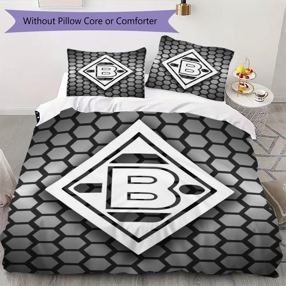 Borussia Pattern Bedding uilt Set uilt Cover Pillowcase Home Decoration Birthday Gift (1 * duvet cover + 2 * pillowcase without core)19
