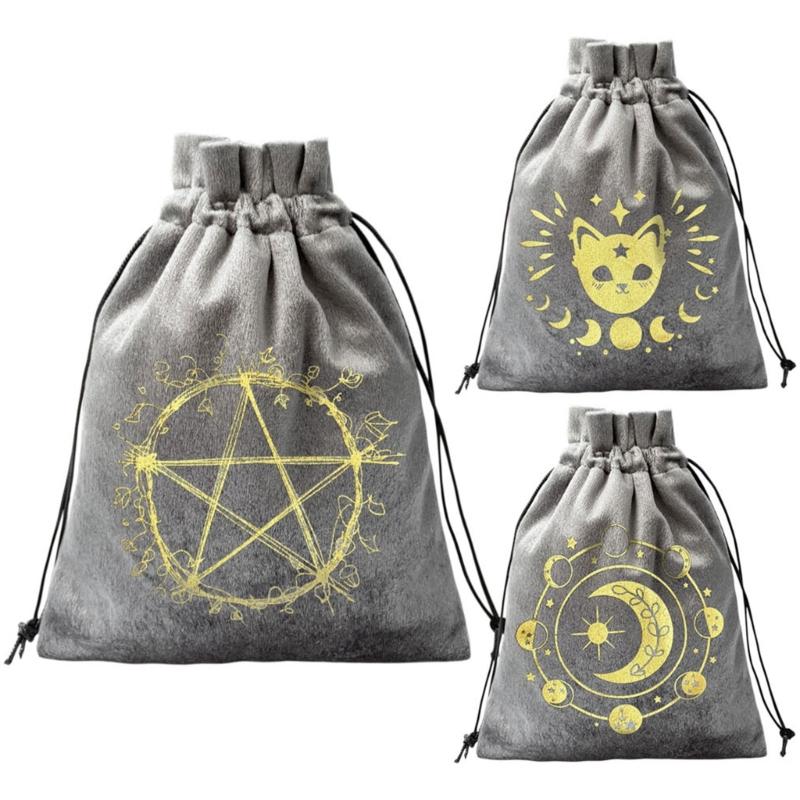 Divinations Tarots Card Dices Bag Small Wedding Bag Table Oracles Cards Game Bag Jewelry Storage Drawstring Tarots Bag