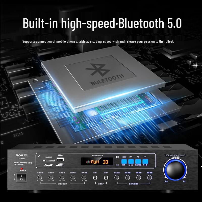 Soaiy SA-8005 Профессиональный домашний KTV усилитель и акустическая система, штекер CN (адаптер в комплекте)