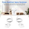 12FT Length Twin Extension Cord 2 USB-A Ports Split Power Strip  Overload Protectio
