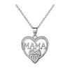 Mothers Day Gift Necklace Rhinestone Heart-Shaped Pendant Anti-Oxidation Alloy Mother Clavicle Necklace Jewelry for Daily Wear Gifting