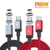 FONKEN Магнитный кабель USB C PD 65 Вт, USB C к типу C, кабель для быстрой зарядки, 27 Вт, тип C к кабелю Lightning для телефонов iPone Samsung, магнитный шнур для передачи данных
