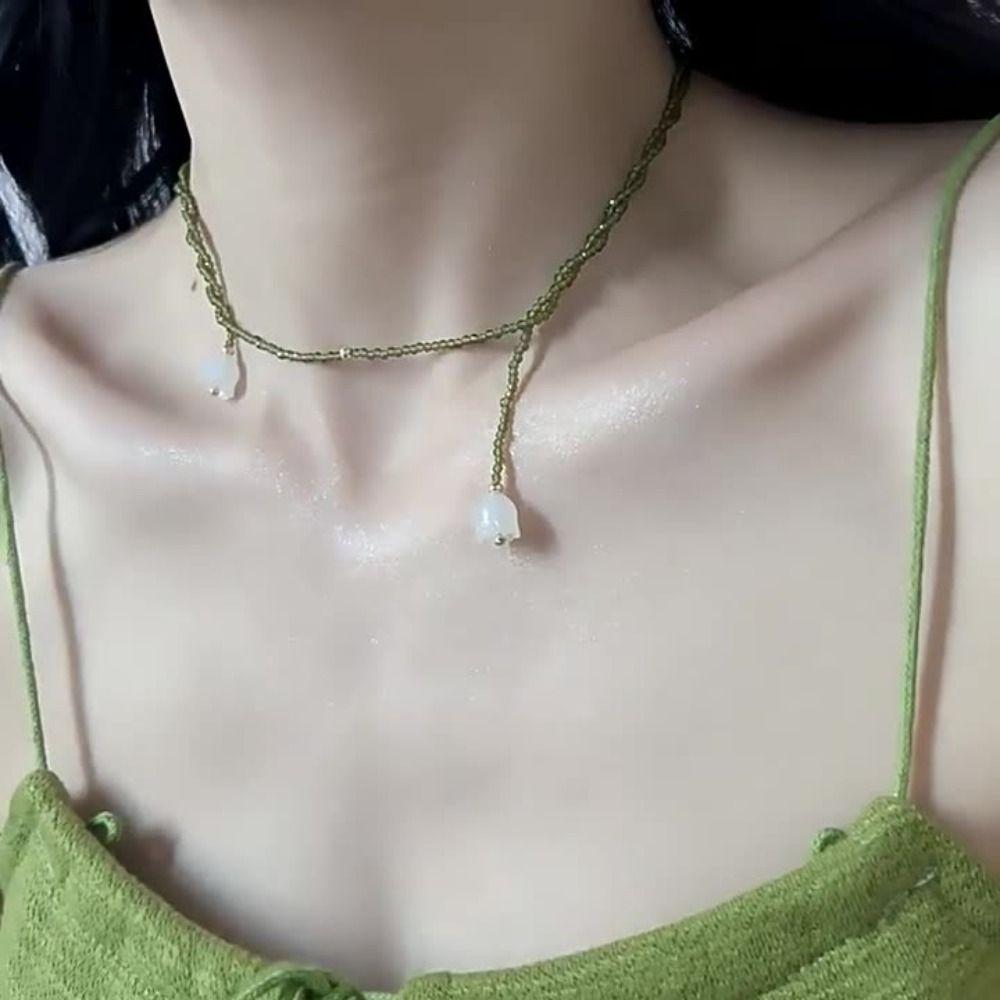 Подвески Ландыш Жемчужные Цепочки для Свитера Винтажное Ожерелье из Бусин Ювелирные Изделия