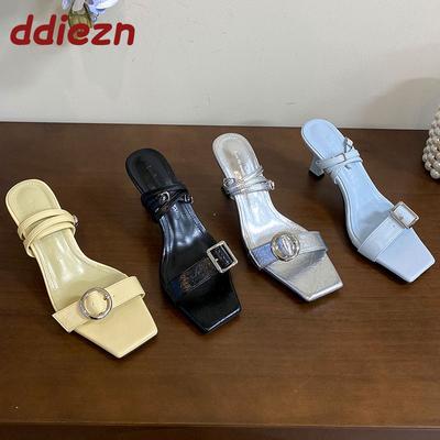 Мода Мода Ремешок на щиколотке Женские Туфли-лодочки на высоком каблуке Новинка 2025 Женская Обувь с мелким вырезом Вечеринка Женские Туфли на тонком каблуке Сандалии