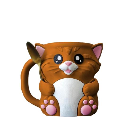 Держатель для пинты мороженого с кошкой и ложкой, многоразовый рукав для пинты для мороженого, газировки, пивных банок, держатель, удобный захват, аксессуар для десертного стола