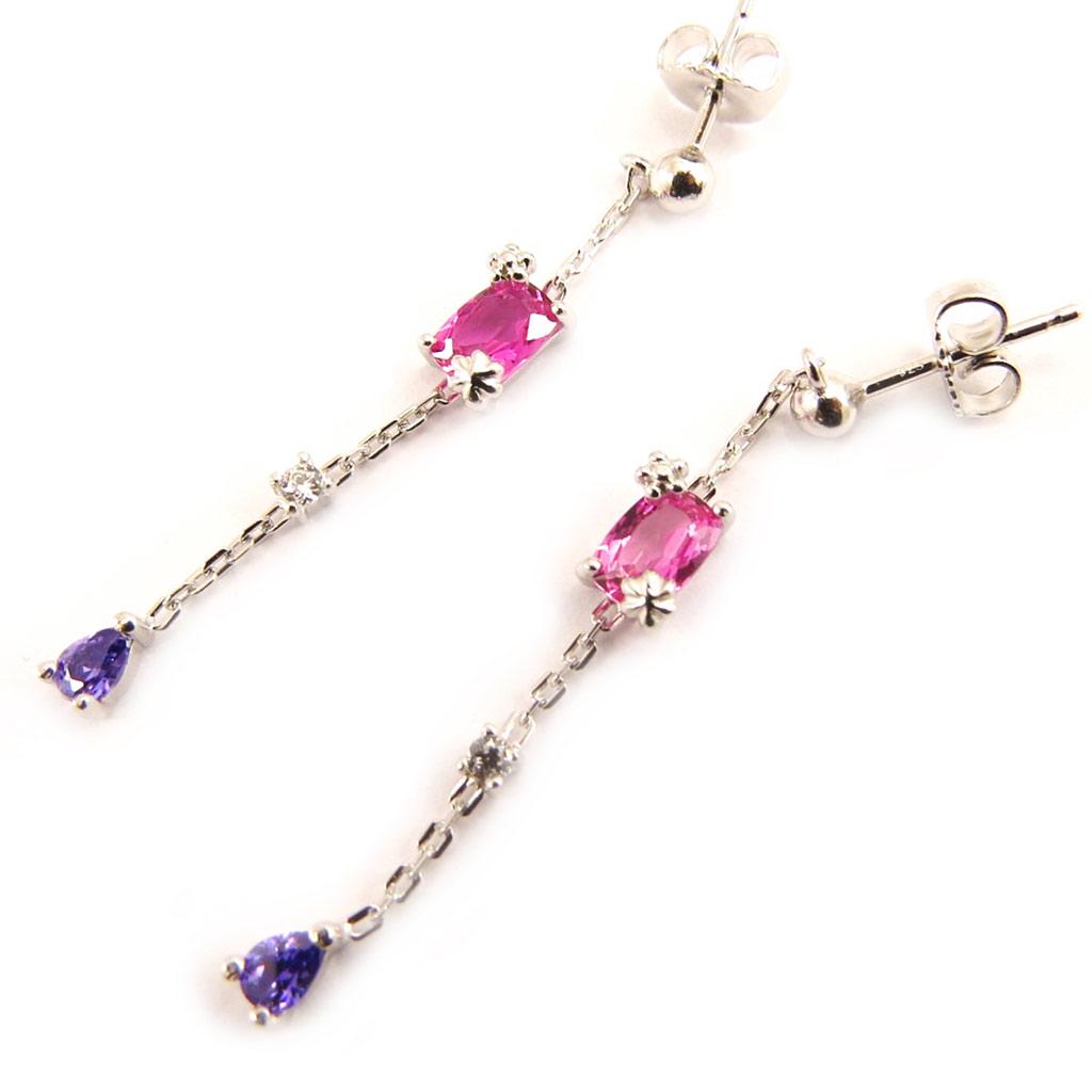 Altesse [L4561] - Серебряные серьги "Скарлетт" розово-фиолетовые.