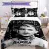 3pcs Custom Name Cartoon Lil Peep Bedding Set Duvet Cover Closure Includes 1 Duvet Cover & 2 Pillowcases for All Seasons Bedroom Decor