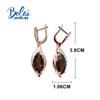 Bolaijewelry 925 Sterling Silver Ring Earrings Jewelry Set Natural Smoky Quartz Mq8*16mm Gemstone Fine Jewelry for Anniversaries Party