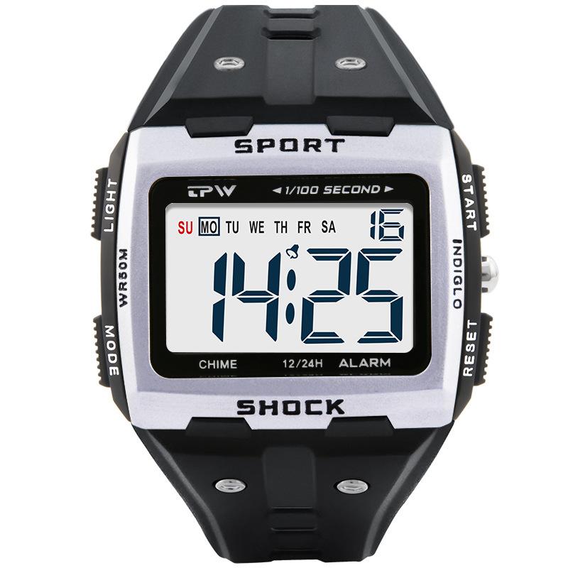 Digital Watch, Outdoor Sport Watch, 50M Waterproof Swimming Wristwatch, LED Men Watch