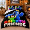 Rainbow Friends Pattern Bedding 3Pcs Set Bed Sheet And Pillowcases For Indoor Bedroom