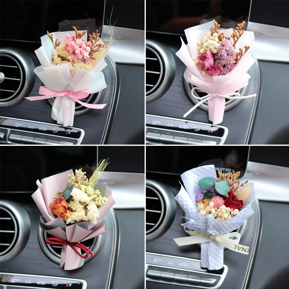 Car Air Outlet Perfume Decoration Immortal Dried Bouquet Small Fresh Air Conditioning Mouth Gypsophila Paniculata Fragrance Clip