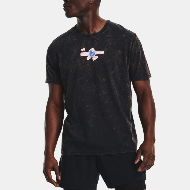Under Armour Футболка с коротким рукавом и мультяшным принтом, повседневная, с круглым вырезом, мужская, черная 1374009-001