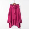 Women's Spring and Autumn Long Hooded Sweatshirt Casual Loose Solid Colour Plus Size Tops