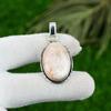 925 Silver Scolecite Stone Wife Wedding Bezel Ethnic Birthday Pendant Jewelry