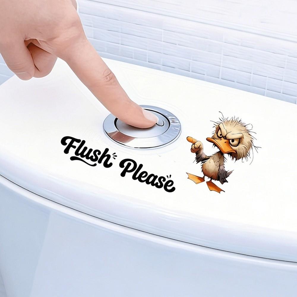 PVC Bathroom Decal Waterproof Wall Sticker Cartoon Toilet Sticker Home Decor