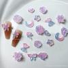 50pcs Mix Luminous Rose Flower Nail Art Charms Moon Star Heart Aurora Butterfly Nail Decorations Charms Y2K DIY Manicure Parts